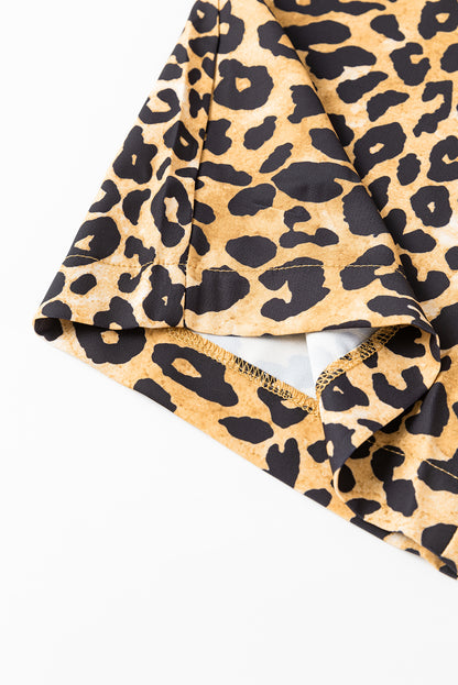 Pantalones anchos con estampado animal de leopardo